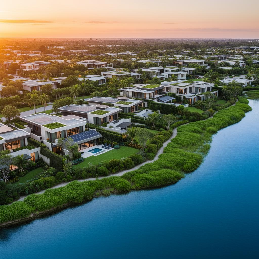 Beyond waterfront community aerial view